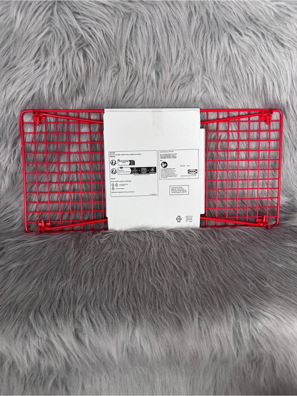 IKEA GREJIG Red Wire Shelf / Shoe Rack • Stackable Storage • NWT